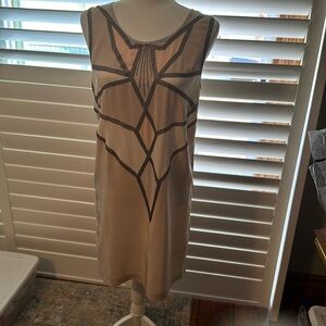 Kimchi Blue Cream and Black Geometric Maxi Dress